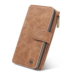 Leather Multifunctional Zipper Wallet with Phone Cover