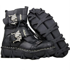 Handmade Genuine Cowhide Leather Skull Boots 的副本
