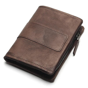 Handmade Vintage Zipper Leather Wallet