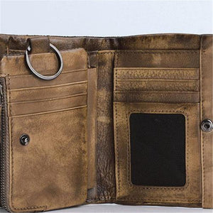 Handmade Vintage Zipper Leather Wallet