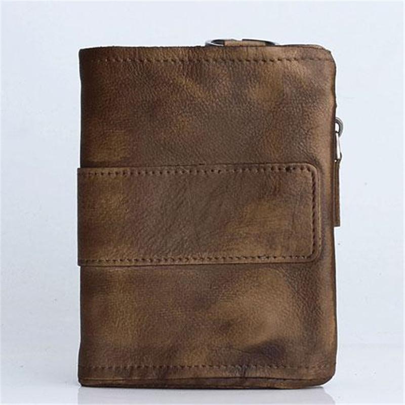 Handmade Vintage Zipper Leather Wallet