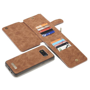 Leather Multifunctional Zipper Wallet with Phone Cover