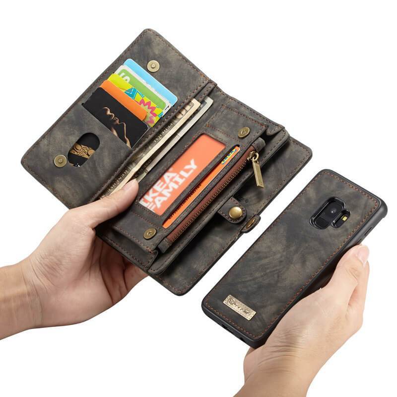 Leather Multifunctional  Zipper Wallet with Phone Cover（iphone）
