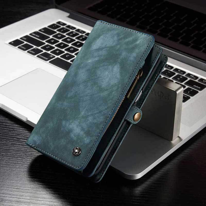 Leather Multifunctional  Zipper Wallet with Phone Cover（iphone）