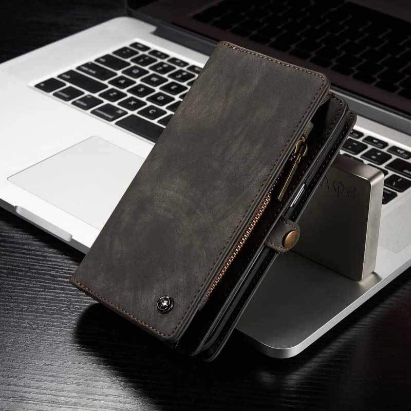 Leather Multifunctional  Zipper Wallet with Phone Cover（iphone）