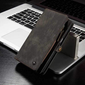 Leather Multifunctional  Zipper Wallet with Phone Cover（iphone）