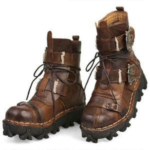 Handmade Genuine Cowhide Leather Skull Boots 的副本