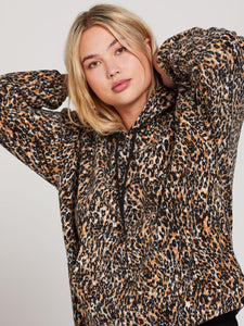 Straight Zipn Hoodie - Leopard (B3131909_LEO) [041]