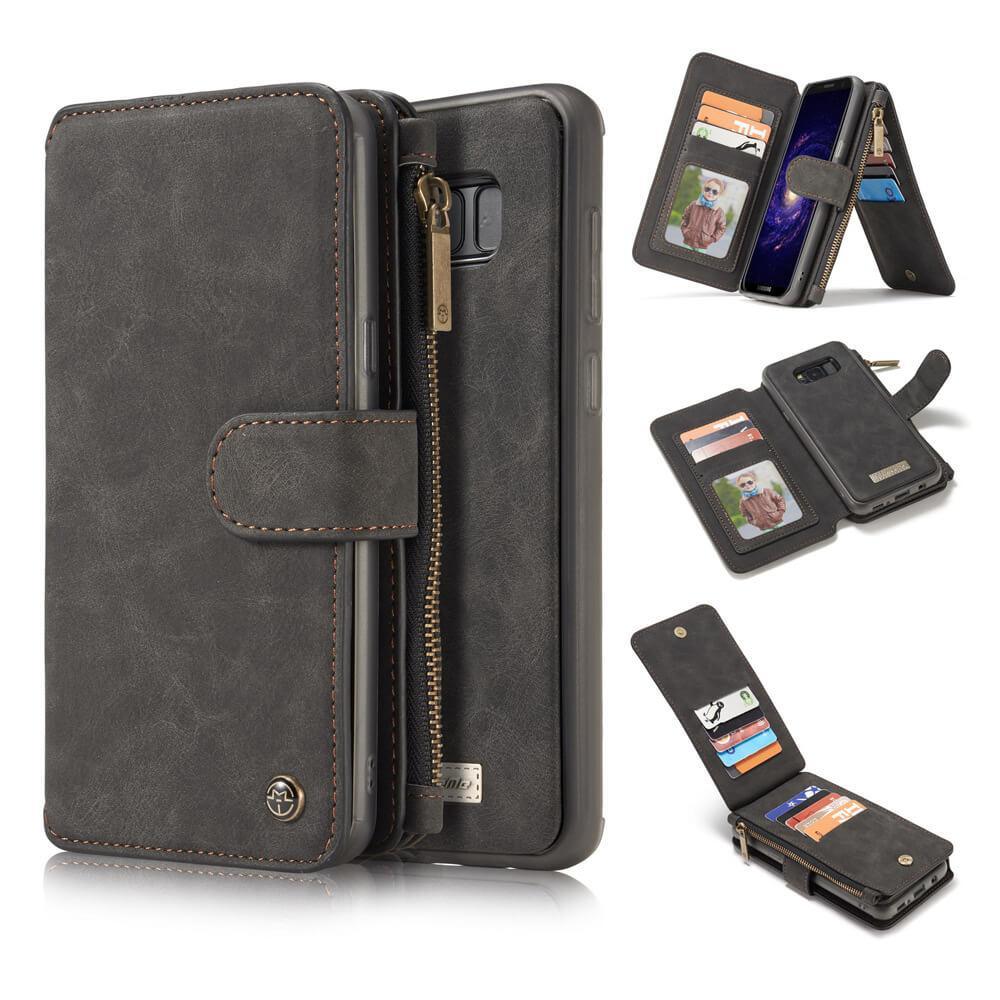 Leather Multifunctional Zipper Wallet with Phone Cover
