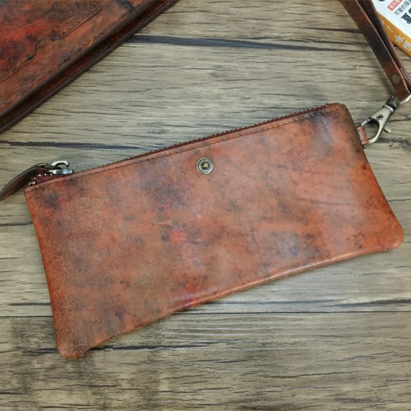 Handmade Brush-off Leather Wallet