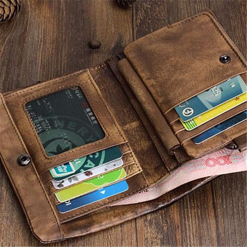 Handmade Vintage Zipper Leather Wallet