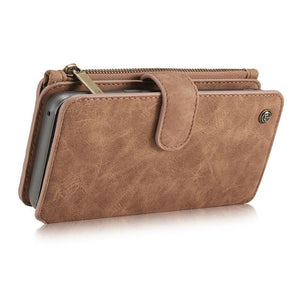 Leather Multifunctional Zipper Wallet with Phone Cover