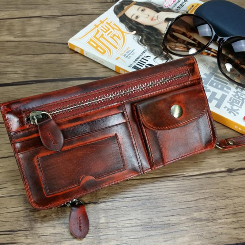 Handmade Brush-off Leather Wallet