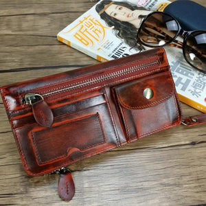 Handmade Brush-off Leather Wallet