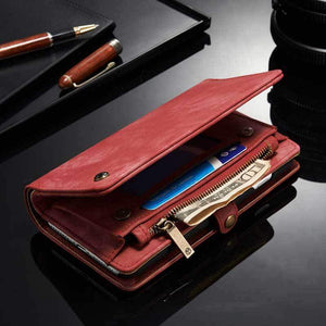 Leather Multifunctional  Zipper Wallet with Phone Cover（iphone）