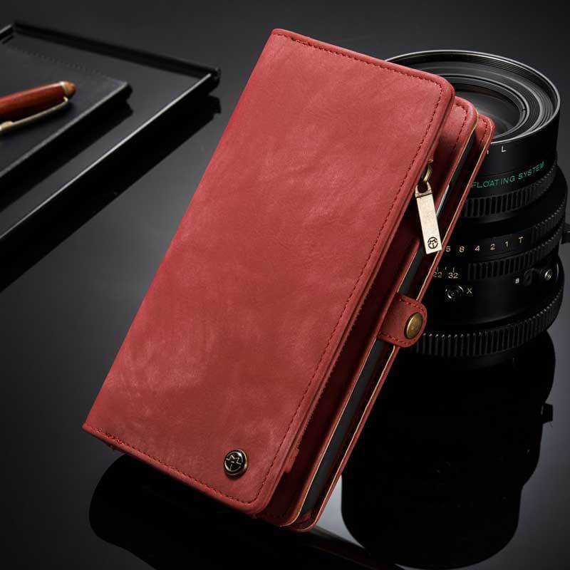 Leather Multifunctional  Zipper Wallet with Phone Cover（iphone）