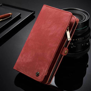 Leather Multifunctional  Zipper Wallet with Phone Cover（iphone）
