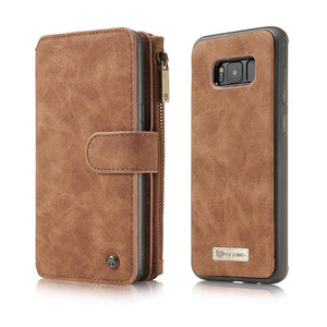 Leather Multifunctional Zipper Wallet with Phone Cover