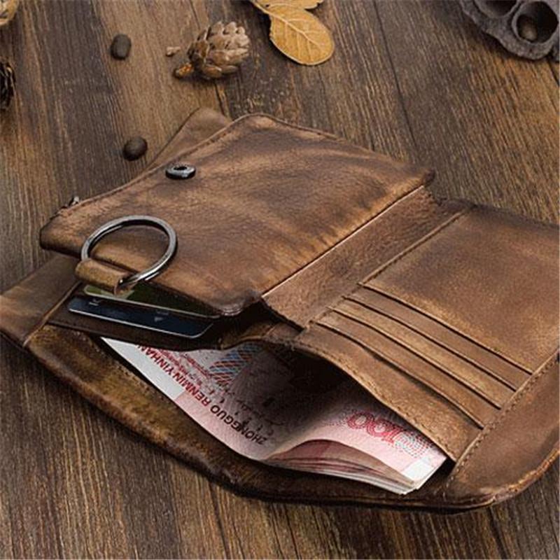 Handmade Vintage Zipper Leather Wallet