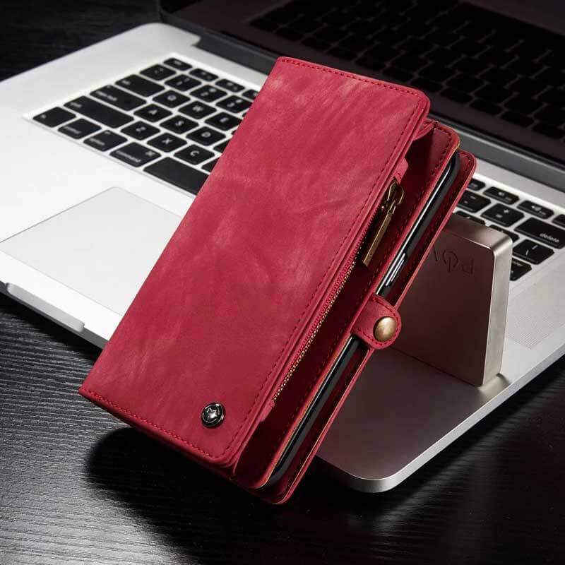 Leather Multifunctional  Zipper Wallet with Phone Cover（iphone）