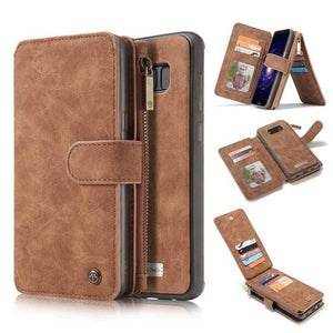 Leather Multifunctional Zipper Wallet with Phone Cover