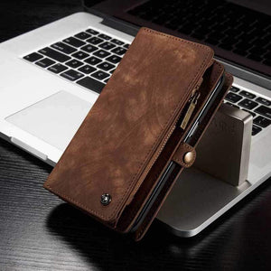 Leather Multifunctional  Zipper Wallet with Phone Cover（iphone）