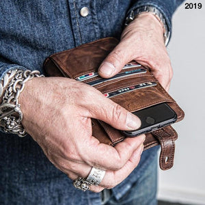 Full-Grain Leather Card Wallet Belt &