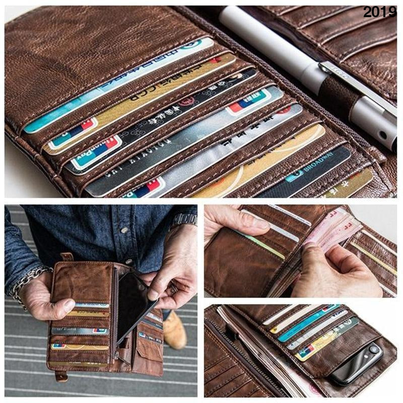 Full-Grain Leather Card Wallet Belt &