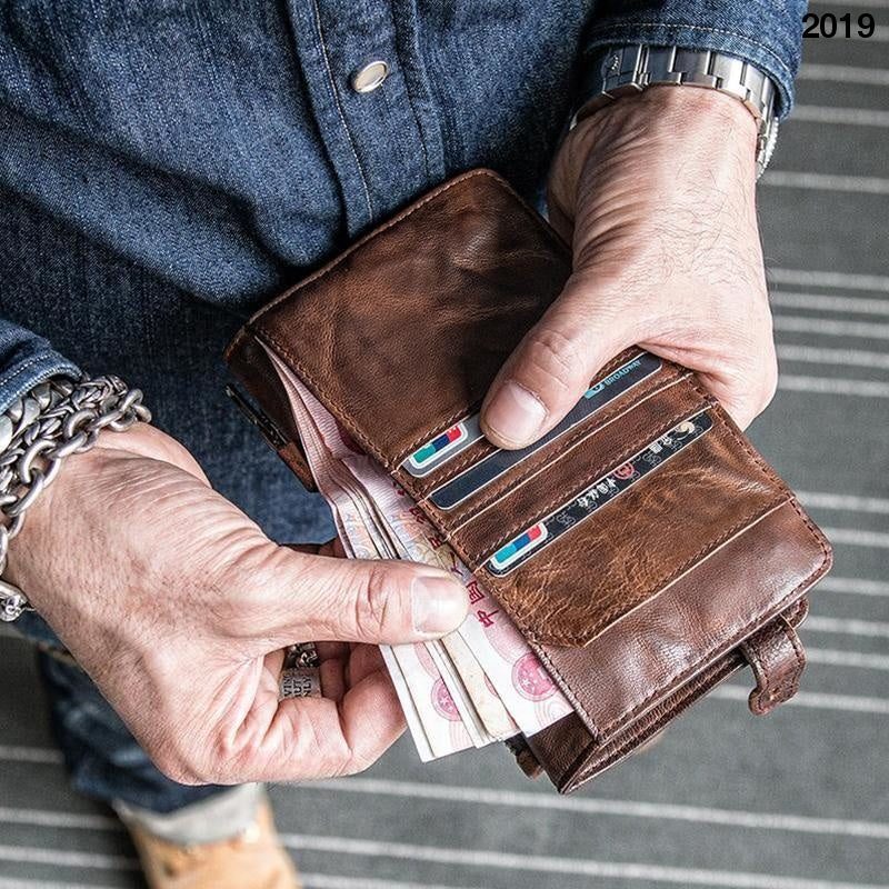 Full-Grain Leather Card Wallet Belt &